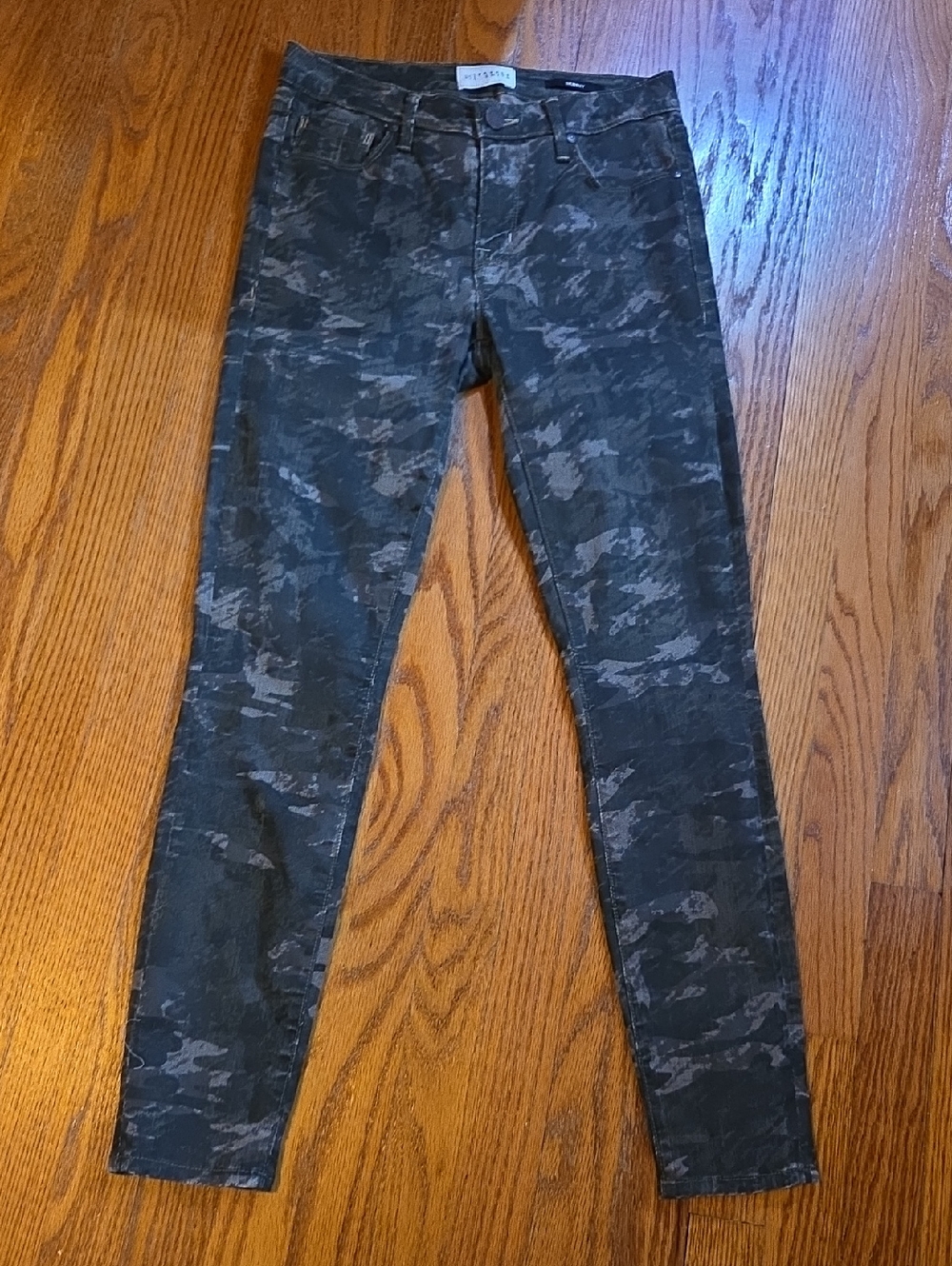 PARKER SMITH Black and Gray Camo Skinny Jeans
